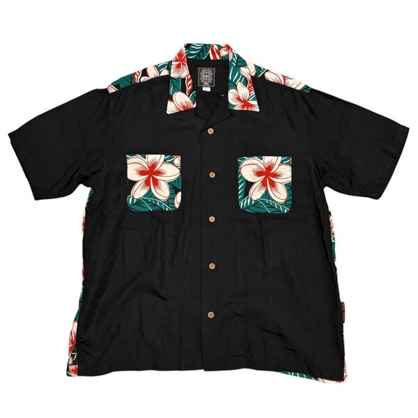未使用デッドストック90s DOGTOWN ドッグタウン 半袖 アロハシャツ ハワイアン レーヨンブラック アメカジ ヴィンテージ