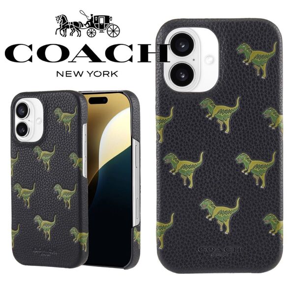 新品 コーチ Coach Repeat Rexy iPhone16 ケース かわいい 恐竜 リピート柄 ラップ スマホケース