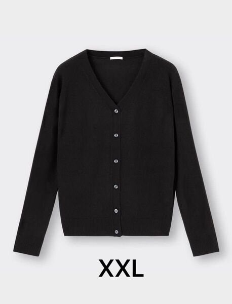 GU カシミヤタッチVネックカーディガン(長袖) XXL 大きいサイズ