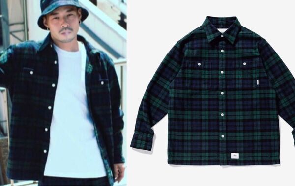GREEN M 19AW WTAPS UNION LS / SHIRT. COTTON. TWILL. TEXTILE