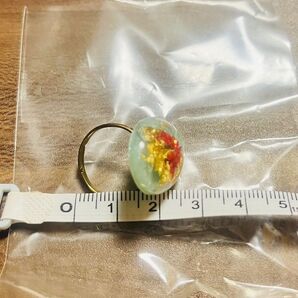 フラワー リング 天然石 花 デザインリング