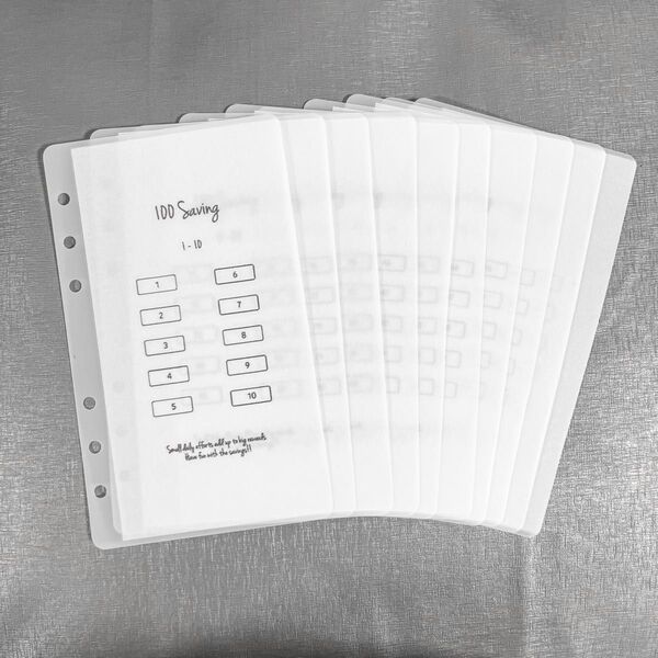Savingリフィル A6 デザイン⑧ 100 Saving 貯金リフィル