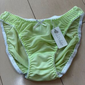 La-pomme (ラポーム) 透け感フルバックショーツ リボン 通気性 Mサイズ 日本製