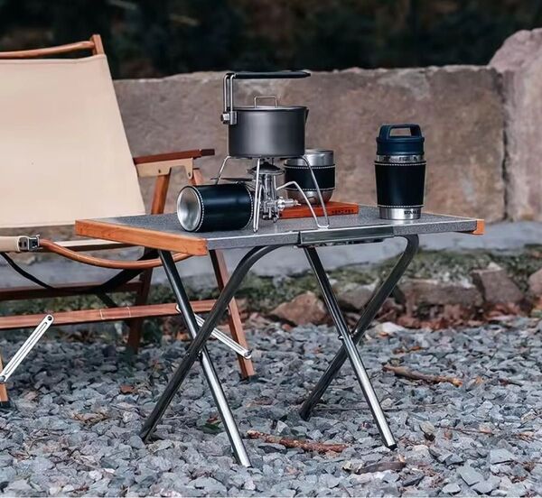 CHANDOUG OUTDOOR ステンレストップテーブル 焚火テーブル 焚き火テーブル バーベキューテーブル 収納ケース付き