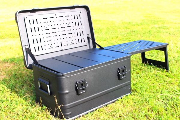 マットブラック スタッキング アルミコンテナボックス カスタムフルセット50L スタッキングアルミコンテナテーブル アウトドア収納
