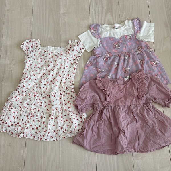 半袖Tシャツとワンピース 100cm 3点セット