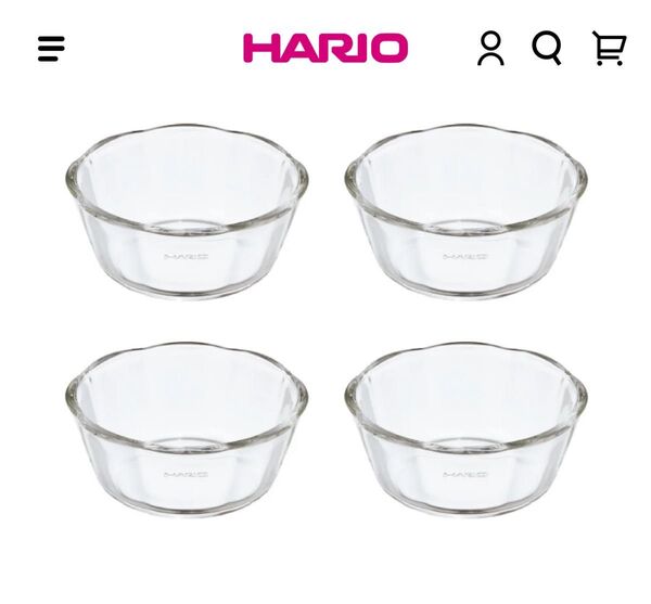 ハリオ 耐熱ガラス製スイーツボウル300 4個セット