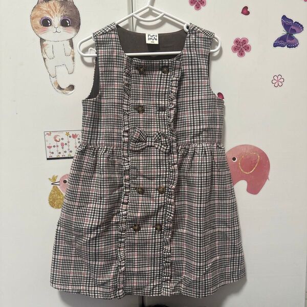 Pupil House ノースリーブワンピース ギンガムチェック 110cm