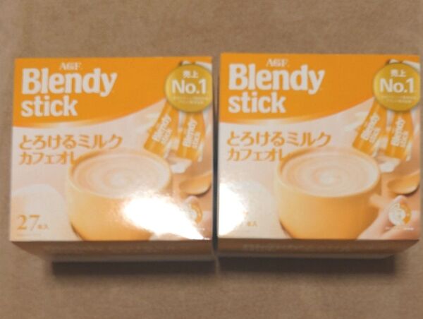 AGFブレンディ スティック とろけるミルク カフェオレ 27本 2箱分 合計54本