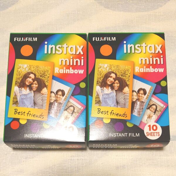 未開封 富士フィルム instax mini チェキ用フィルム 10枚入り 2パックセット 合計20枚 Rainbow