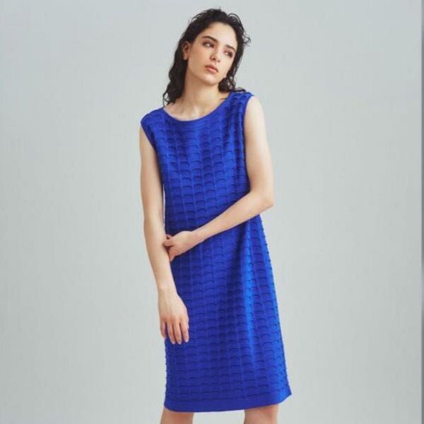 美品 定価3万3千 グレースコンチネンタル GRACE CONTINENTAL パターンニットワンピース カットアウト 春夏 36