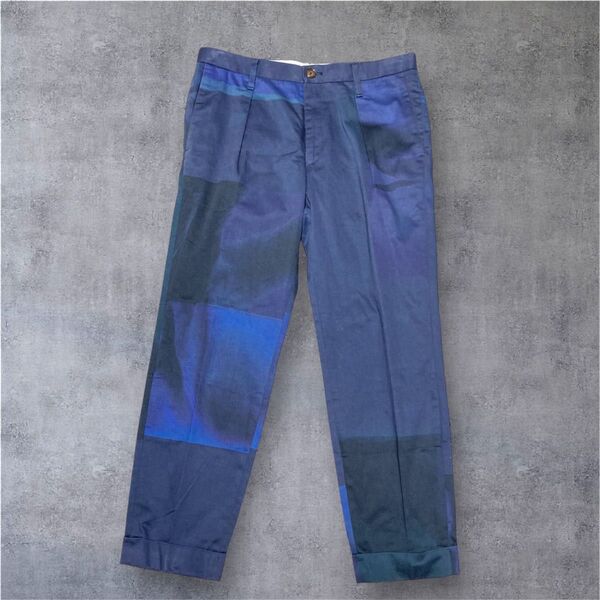 Paul Smith ポールスミス アンクルパンツ Mサイズ ダークブルー パネルデザイン M