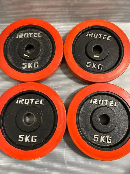 【汚れ有り】IROTEC アイロテック ラバーダンベル ラバープレート5kg×4枚