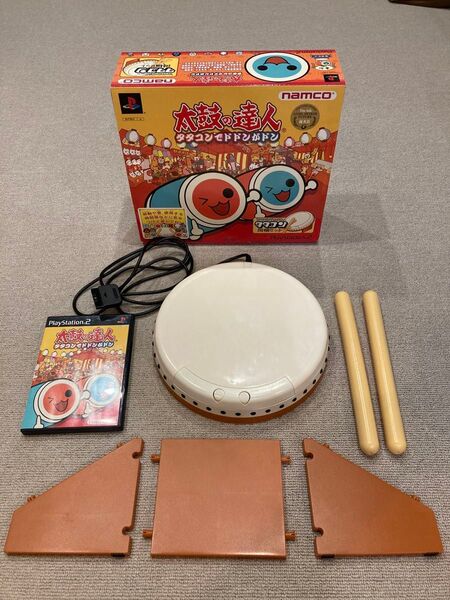 太鼓の達人 タタコン プレステ2 動作確認済 ソフト付 外箱あり PS2 タタコンでドドンがドン