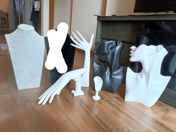 アクセサリー ジュエリー ディスプレイ マネキン 6点セット ハンド 新品 ネックレス イヤリング 腕時計 指輪 ブレスレット