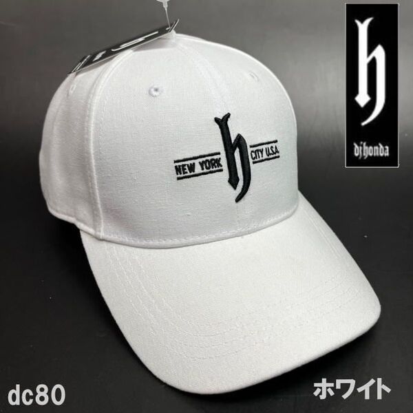 ホワイト djhonda djホンダ キャップ DC80 コットン55 帽子メンズ レディース