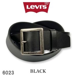 ブラック LEVI'S 6023 リーバイス ベルト ギャリソン スクエア バックル