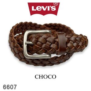 チョコ LEVI'S 6607 リーバイス メッシュ ベルト 編み込み メンズ レディース