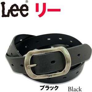 ブラック Lee リー 0591 深面取り リサイクルレザー ベルト