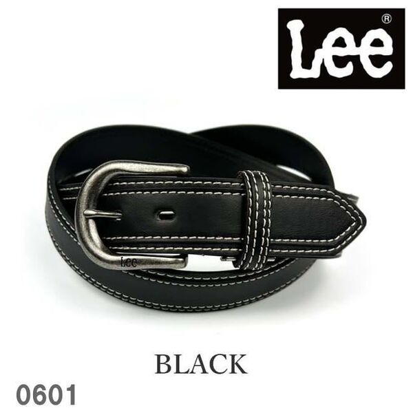 ブラック Lee リー PUレザー レイヤードベルト 幅3.5 合成皮革 0120601
