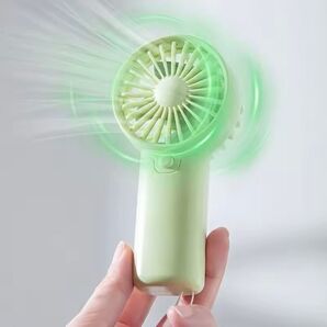 ハンディファン 携帯扇風機 ハンディーファン グリーン 緑 熱中症対策 電池式 軽量 持ち運び 扇風機