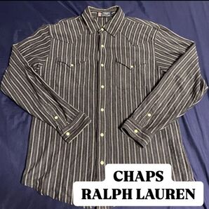 CHAPS RALPH LAUREN ストライプシャツ メンズ 長袖シャツ スナップボタン