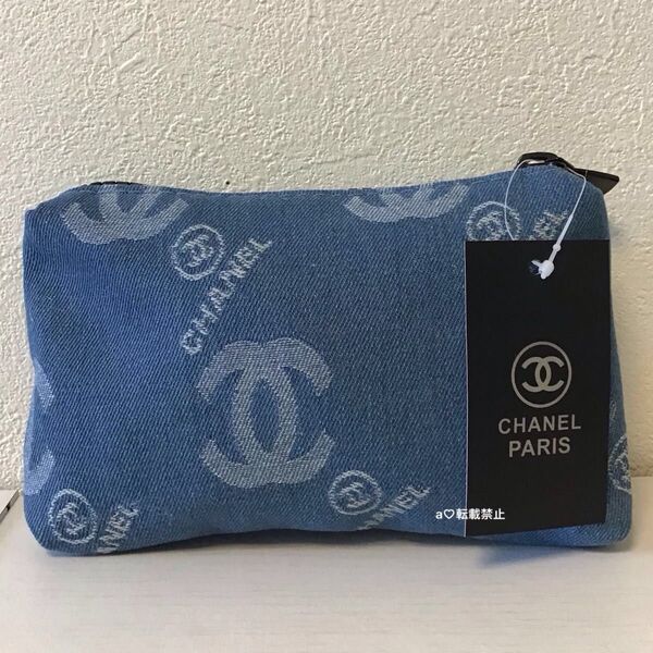 CHANEL ノベルティ 化粧ポーチ コスメポーチ デニム