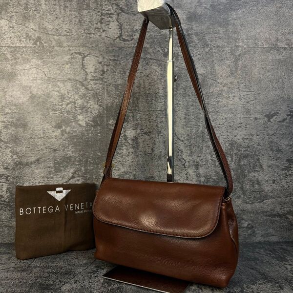 美品 BOTTEGA VENETA ショルダーバッグ レザー ブラウン