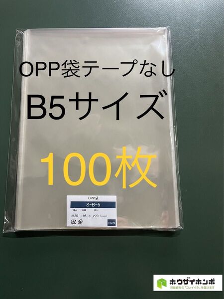 OPP袋テープなしS19.5-27/B5サイズ【100枚】透明袋 ラッピング袋 クリアバッグ ギフトバッグ 保護袋 保存袋