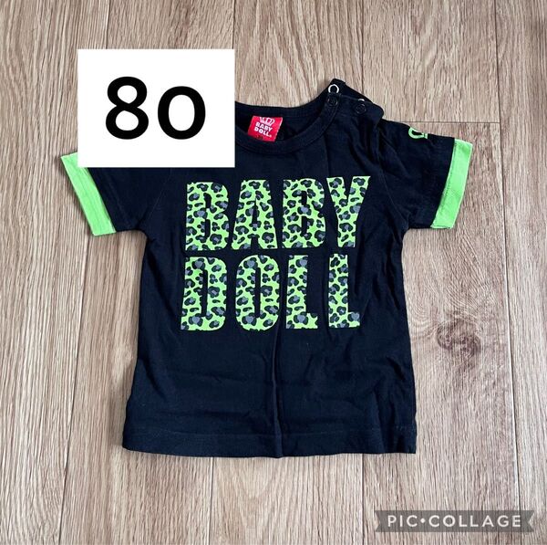 BABY DOLL Tシャツ 80サイズ 半袖 蛍光色 ヒョウ柄 ベビードール