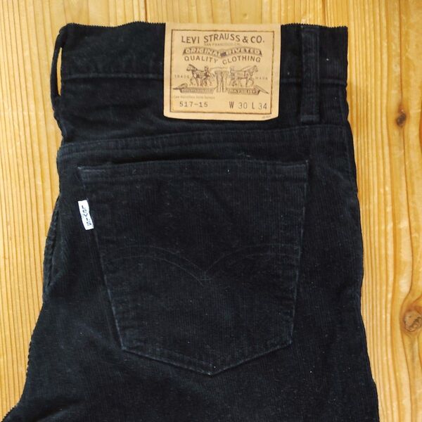 Levi's 517-15 コーデュロイパンツ W30 L34 ブラック 古着