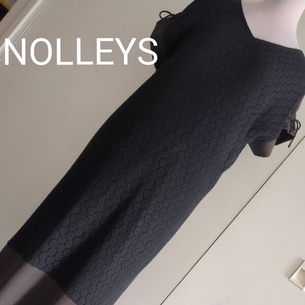 NOLLEY'S ドッキングワンピース レースアップ 黒