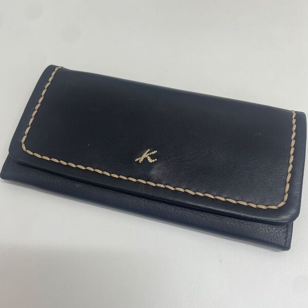 Kitamura キタムラ 二つ折り財布 レザー ブラック 長財布