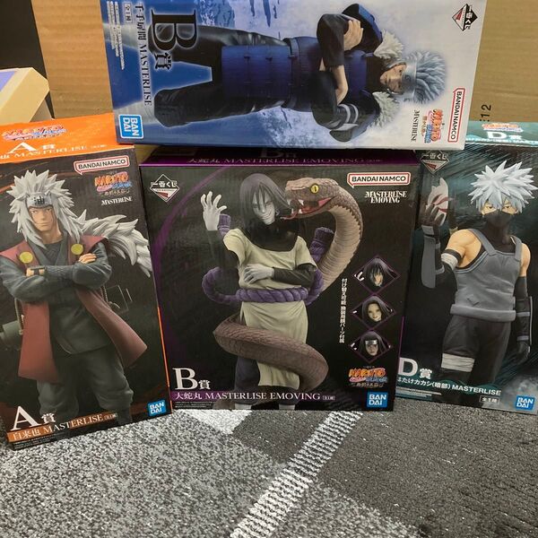 一番くじ NARUTO-ナルト- A賞 自来也 B賞 大蛇丸 千手扉間 D賞 はたけカカシ(暗部) 未開封 フィギュア