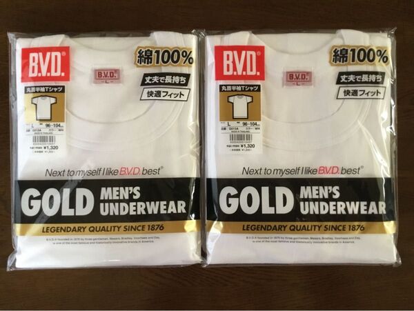 BVD 丸首半袖Tシャツ GOLD MEN’S UNDER WEAR 2枚組