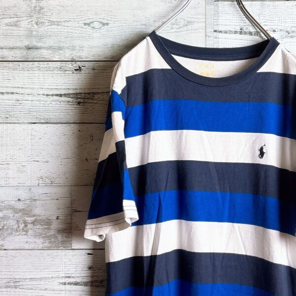 ラルフローレン★POLO Ralph Lauren 半袖Tシャツ グアテマラ製 ボーダー 刺繍ロゴ