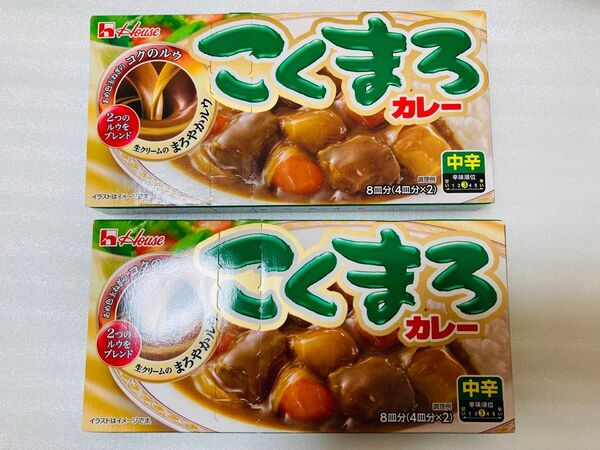こくまろカレー中辛 カレールー ハウス食品 中辛2つ
