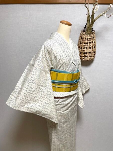 単衣の紬 身丈(肩から)154.5㎝ 小柄な方用