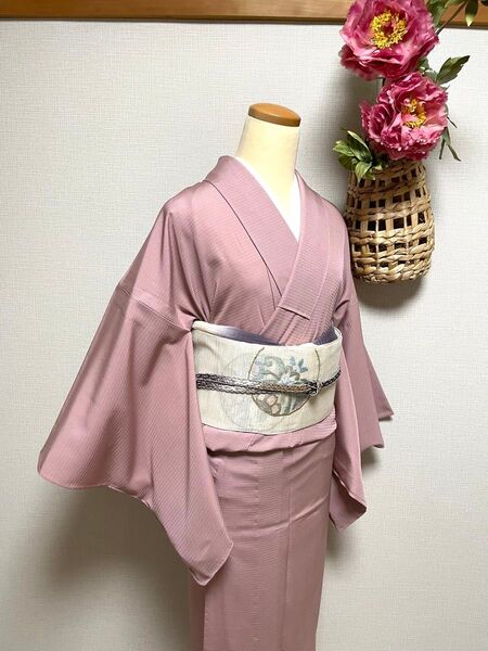 未使用 正絹 絽 色無地 身丈(肩から)158㎝
