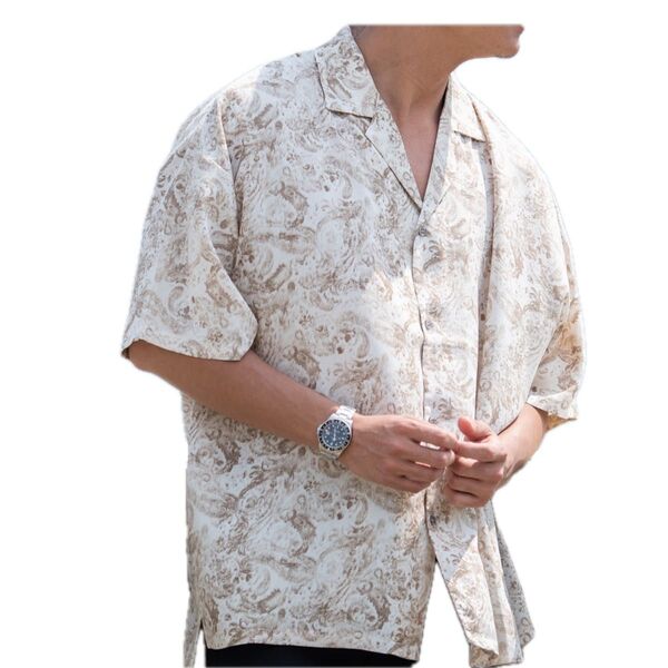 【新品】キャバリア 半袖 総柄シャツ Mサイズ
