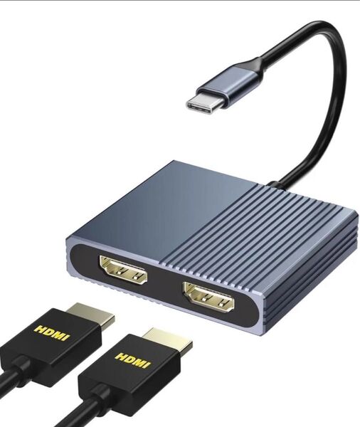 USB C HDMI 変換アダプターデュアルHDMI拡張器 2画面出力【DP Alt モード+ Thunderbolt3/4対応】
