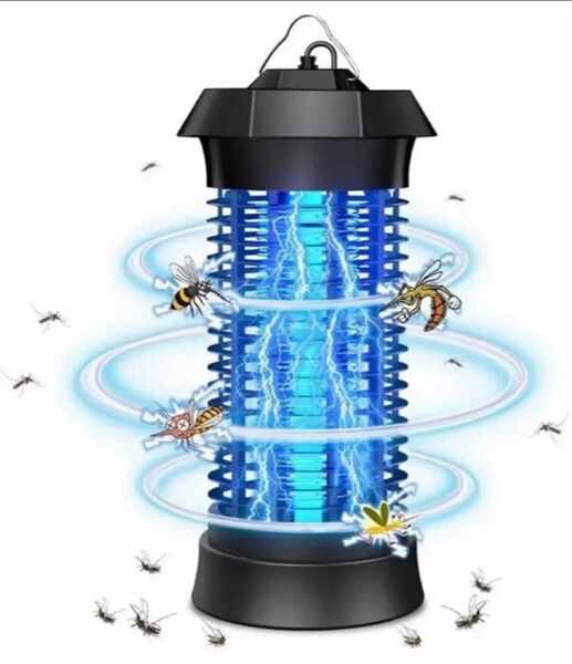 【蚊虫一瞬撃退!】 電撃殺虫器 電気蚊取り器 蚊取り器 UV光源吸引式 殺虫ライト 誘虫灯 360°強力蚊除け 捕虫器