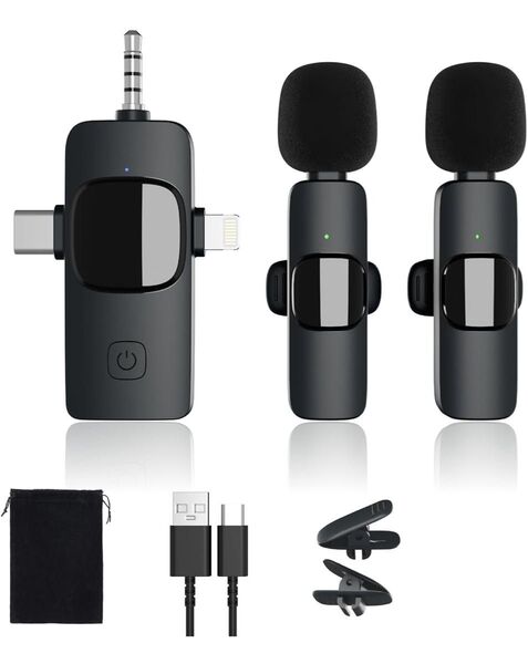 【最新型】 ピンマイク ワイヤレス iPhone/Android/カメラ/PC対応/TRRS 2人同時使用 瞬時接続