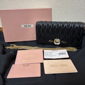 miumiu マテラッセ クリスタル チェーンショルダーバッグ 付属品あり