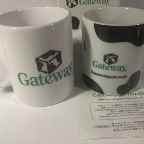 ゲートウェイ マグカップ ペアセット 組み合わせ自由 ロゴマーク カウ柄 牛柄 未使用品 企業物