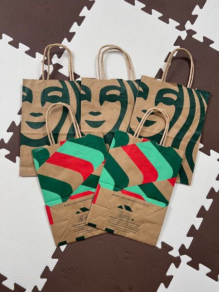 スターバックス 紙袋 5枚セット クリスマス2枚 ショッパー