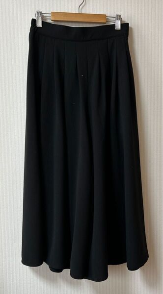 ウエストゴム スカーチョ ガウチョ パンツ 黒 M
