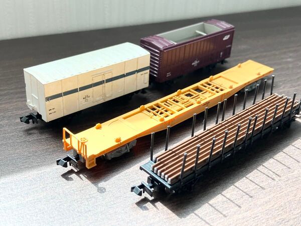 Nゲージ 貨車4両セット 中古 送料込み コキ350000 チキ7000 レム5000 ワム480000 TOMIX KATO