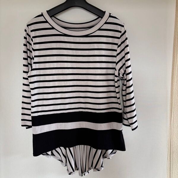 APAISER ボーダーTシャツ 五分袖 トップス カットソー トップス