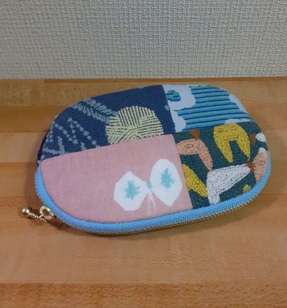 ミナペルホネンポーチマチあり ハンドメイド ハギレ*タンバリン